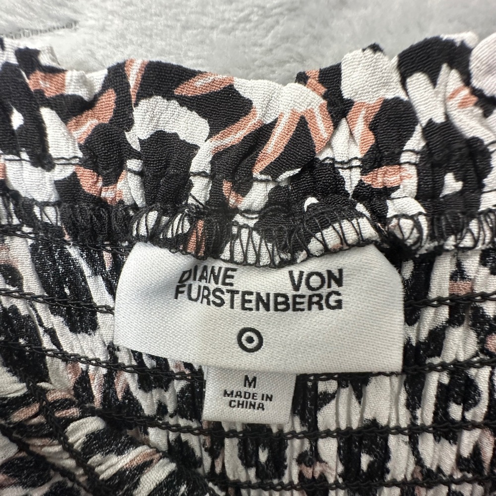 Diane von Furstenberg Women Dress Brown Floral M Boho Coastal Cottagecore Resort - Picture 4 of 8